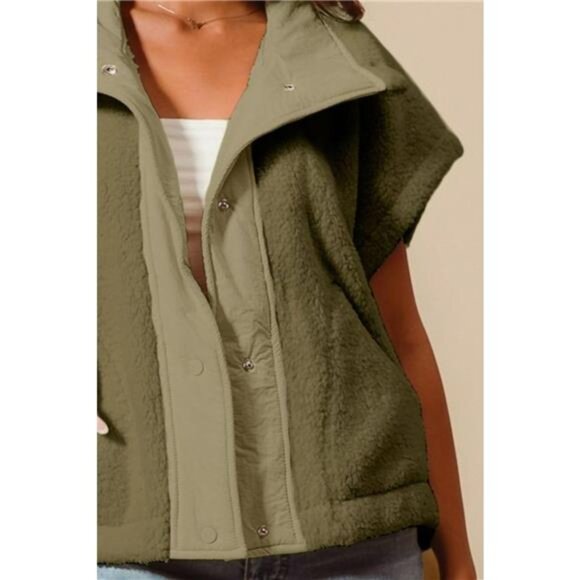 So Me Jackets & Blazers - SO ME Over Sized Soft Sherpa Fur Sleeveless‎ Vest Jacket